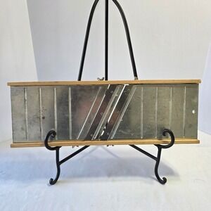 Vintage‎ Stainless Steel Mandoline Slicer Wood Frame Kitchen Decor